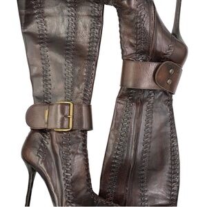 Gianmarco Lorenzi Italian Leather Stiletto Boots – Size 38